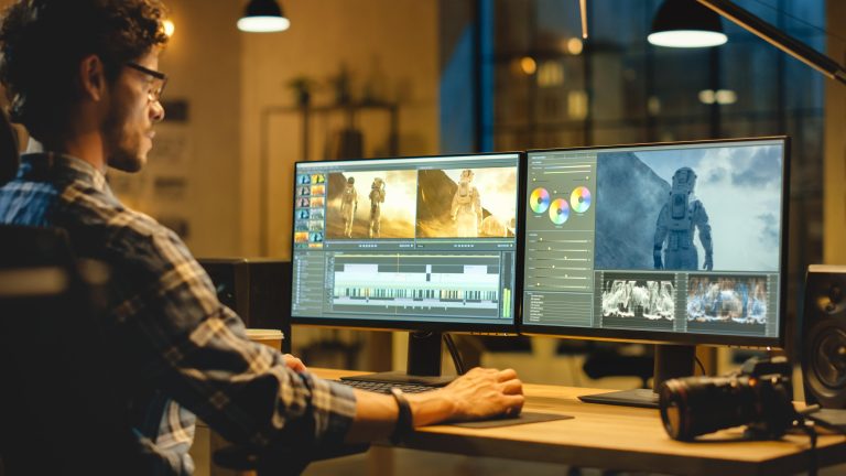 AI-powered animation and motion graphics editing setup